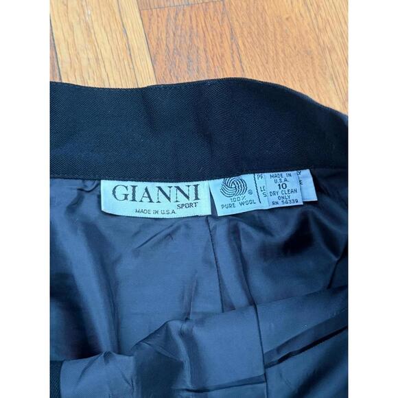 Gianni Sport Black Wool Dress Pants High Waist Pleated Made in USA Women’s 10 - Picture 2 of 6